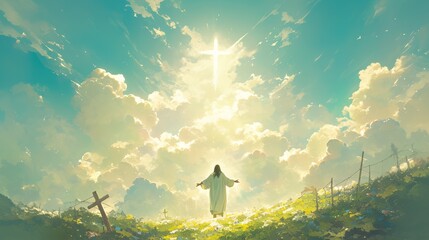 Jesus Christ ilustration for ascension day