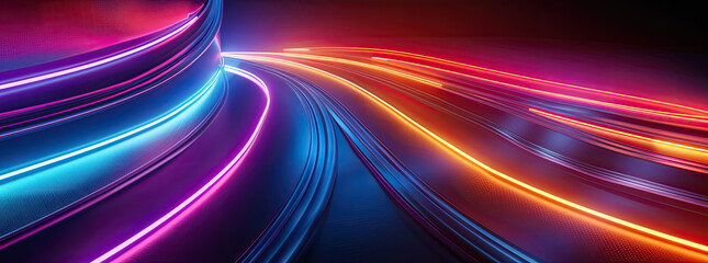 abstract colorful background illuminated with colorful neon light Glowing curvy line Simple wallpaper