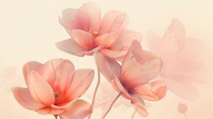 Fototapeta premium A delicate and artistic illustration of flowers, perfect for decorative purposes or botanical themes