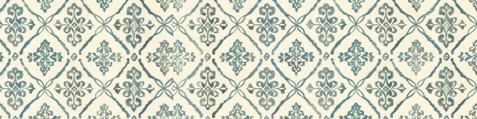 A pattern of small symmetrical diamond shapes with cream and light blue colors, reminiscent of French wallpaper patterns from the early modern era, vintage wallpaper