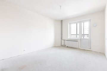 interior of the apartment without decoration in gray colors. rough finish