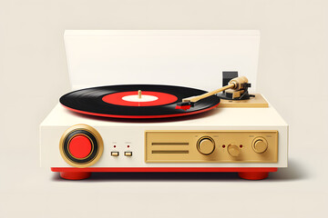 Fototapeta premium illustrated vinyl player vintage style illustration, type writer illustration, vintage type writer