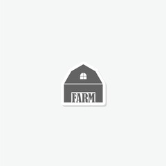  Farm icon sticker isolated on gray background