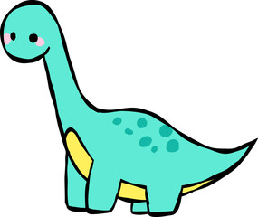 Illustration of Cute Brachiosaurus