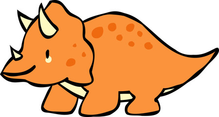 Illustration of Cute Triceratops