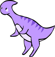 Illustration of Cute Parasaurolophus
