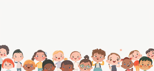  Illustration Featuring Happy Children Enjoying Fun and Togetherness, Promoting Education and Friendship in a Colourful and Joyful Event. Global Celebration of Children's Day.