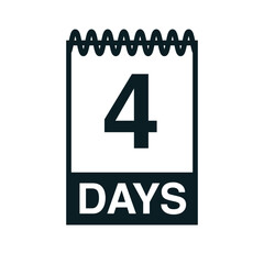 4 days calendar icon vector illustration eps