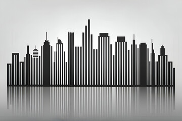 Fototapeta premium Minimalist Image of a Barcode Transforming into a City Skyline
