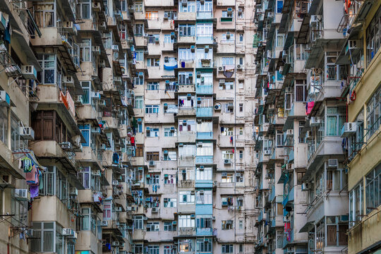 Monster Building, The iconic architecture urban building in Hong Kong