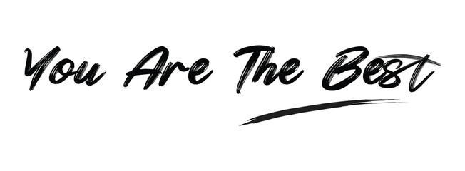 Fototapeta premium You are the Best Brush Hand drawn Typography Black text lettering isolated on the White background