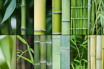 collage image of different species of bamboo in india