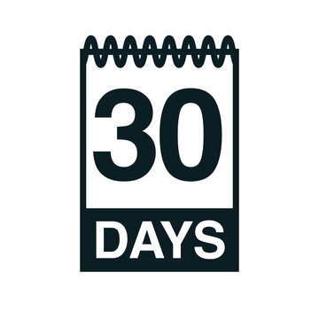 30 days calendar icon vector illustration eps