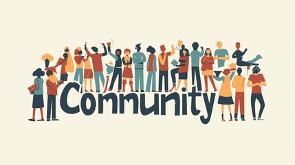 Community word concept illustration