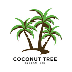 coconut tree logo design vector illustration
