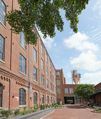 Fototapeta premium Apartments in downtown Durham that were converted and renovated from old tobacco warehouses