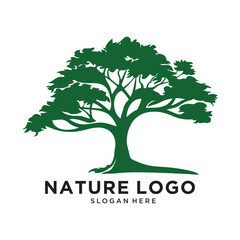 nature tree logo design vector illustration
