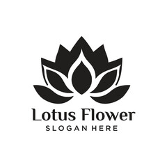 Obraz premium lotus beauty flower logo design vector illustration