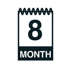 8 month calendar icon vector illustration eps