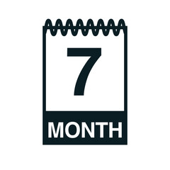 7 month calendar icon vector illustration eps