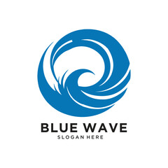 blue wave logo design vector illustration