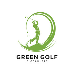 green golf logo design vector illustration