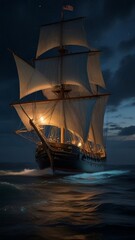 ship in the sea one of the hardest nights spent on a sailing ship