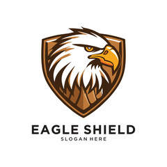 eagle shield logo design vector illustration