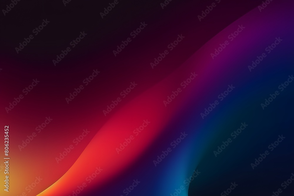 Poster dark abstract curve and wavy background with gradient and color, glowing waves in a dark background,