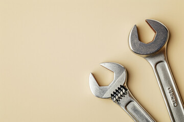 Wrench & Spanner are placed on table