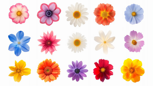A collection of flower emoji symbols arranged in a grid.
