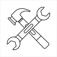 tools vector illustration design. Suitable for coloring book, t-shirt, sticker, etc. Eps 10