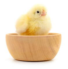 Chicken in wooden bowl.
