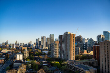 View of Toronto Downtown from the Wellesley district.