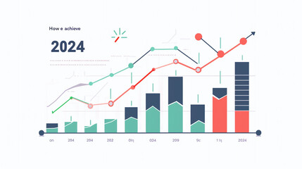 A graph showing the growth of a business or a social media account. The graph has a green line that goes up and a red line that goes down.