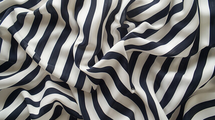 Elegant Black and White Striped Fabric Texture for Classic Design