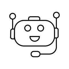 chatbot icon with white background vector stock illustration