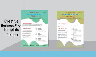 modern business flyer template design Ai design multiple color