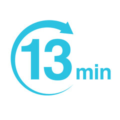 13 minute arrow timer icon vector illustration eps