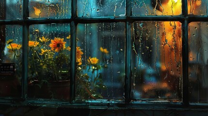 rainy window - Powered by Adobe