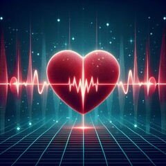 심장박동 그래프 일러스트