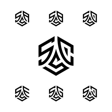 Hexagon logo design, SCS hexagon logo, develop, natural, luxury, modern, finance logo, strong logo