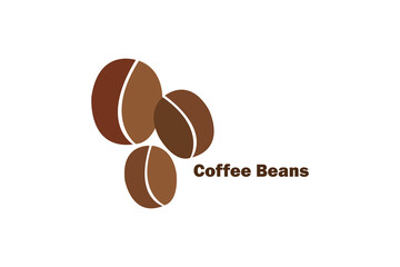 Cartoon illustration of coffee beans. Vector isolated on white background.