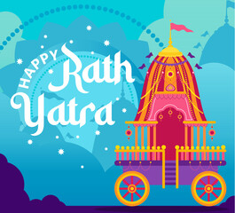 Flat rath yatra banner illustration