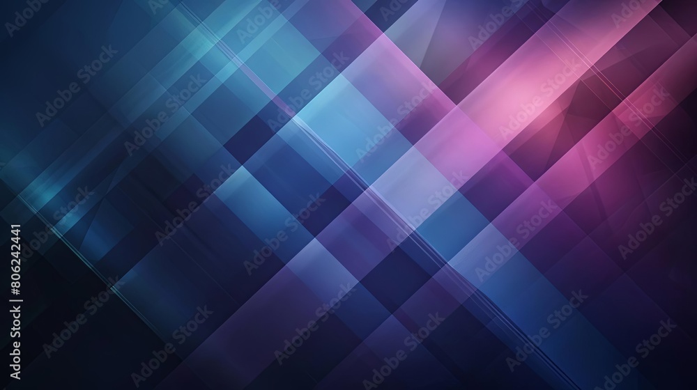 Poster minimalist composition with intersecting lines and intergalactic hues