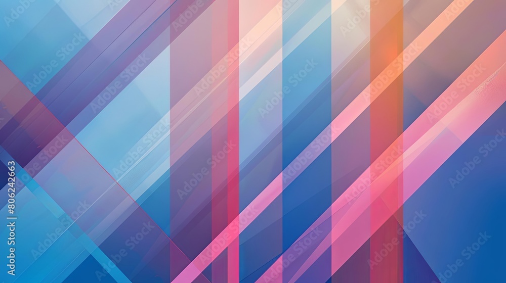 Aufkleber minimalist composition with intersecting lines and interstellar hues, featuring a white vase with a 