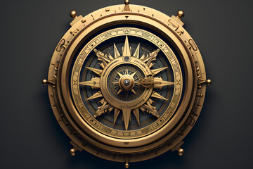 Fototapeta premium vintage style illustrated compass, cmpass illustration, direction of our earth