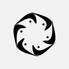 Vector illustration of black and white spiral, Radial pattern