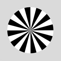 Vector illustration of black and white spiral, Radial pattern