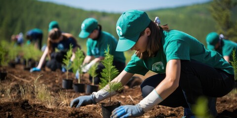 Earth's Embrace: Hands Dive into Soil, Planting a Tree with Love and Care